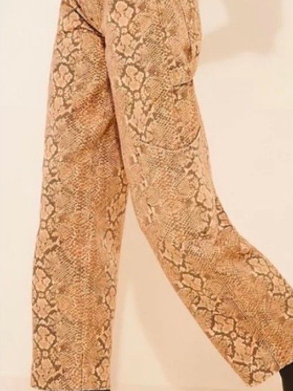 NWT Free people x Damson Madder Snake-Print Wide Leg jeans